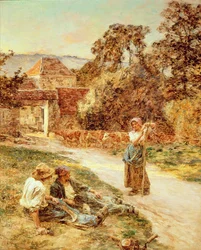 Pôr do sol, retorno do gado, 1897